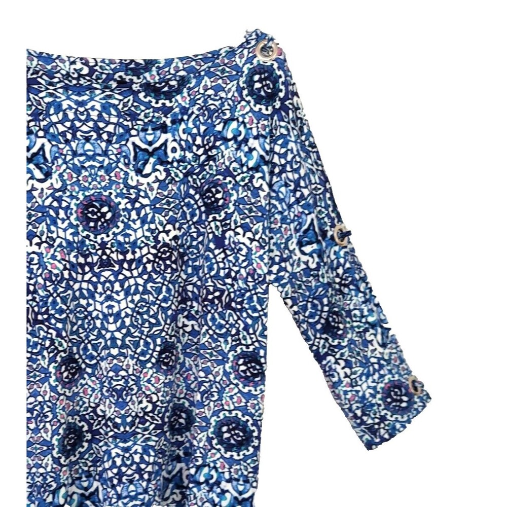 Cable & Gauge Shirt Medium Blue Slit Sleeves Chrome Grommet Accents